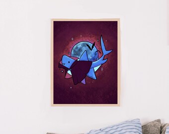 Vampire shark letter size art print