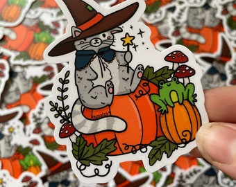 cottagecore cat witch 2.5” sticker