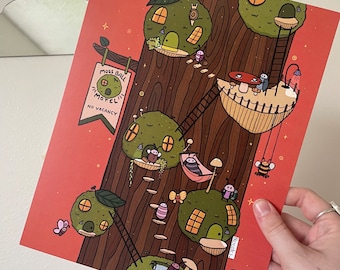 Moss ball motel 8x10” art print