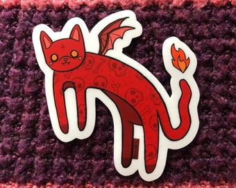Demon cat sticker