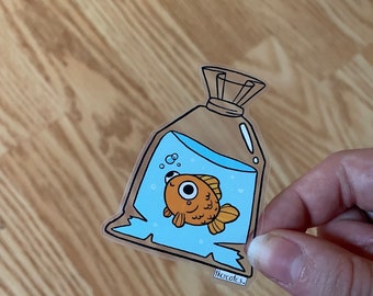 Goldfish baggie clear vinyl sticker