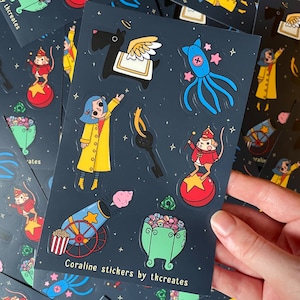 Coraline inspired sticker sheet