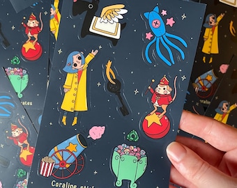 Coraline inspired sticker sheet