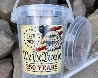 250th Anniversary Drink Bucket | USA 250th Anniversary Party | 4th of July 2026 Decor | Patriotic Party Tub