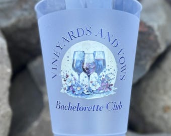 Vineyard and Vows Frosted Cups: Bachelorette Party Favors