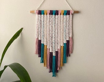 Boho Macrame Wall Hanging: Multi-Colored Nursery Decor