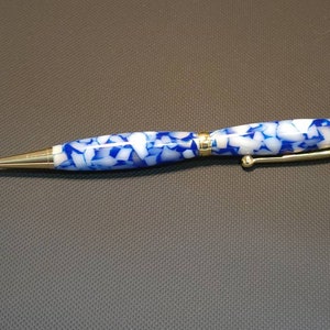 Handmade Acrylic Pen, Custom Acrylic Pen, Home Office Pen, Graduation Gift, Promotion Gift. Wedding Gift, Groomsman Gift Blue Swirl
