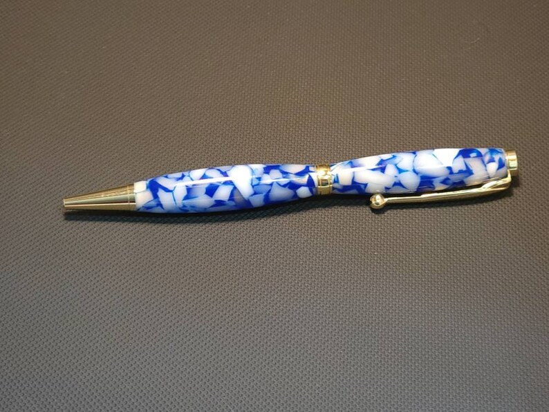 Handmade Acrylic Pen, Custom Acrylic Pen, Home Office Pen, Graduation Gift, Promotion Gift. Wedding Gift, Groomsman Gift Blue Swirl