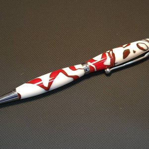 Handmade Acrylic Pen, Custom Acrylic Pen, Home Office Pen, Graduation Gift, Promotion Gift. Wedding Gift, Groomsman Gift Red Swirl
