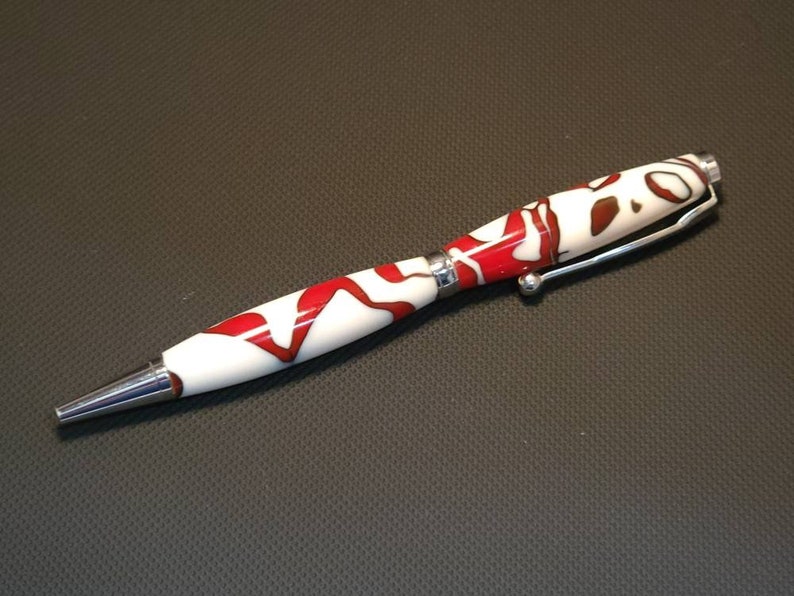 Handmade Acrylic Pen, Custom Acrylic Pen, Home Office Pen, Graduation Gift, Promotion Gift. Wedding Gift, Groomsman Gift Red Swirl