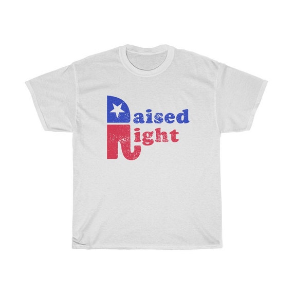 Raised Right! Republican Elephant Vintage Logo T-Shirt Raised Right! Republican Elephant Vintage Logo T-Shirt