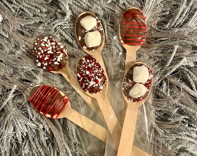 Hot Cocoa Milk Chocolate Spoons – Set of 12 | Hot Chocolate Stirrers, Holiday Gifts, Christmas Party Favors, Stocking Stuffers, Teacher Gift