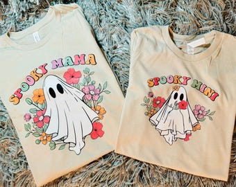 Camisas a juego de Spooky Mama y Mini / Camisa a juego de la temporada de otoño / Camisa de madre e hija / Camisa de fantasma