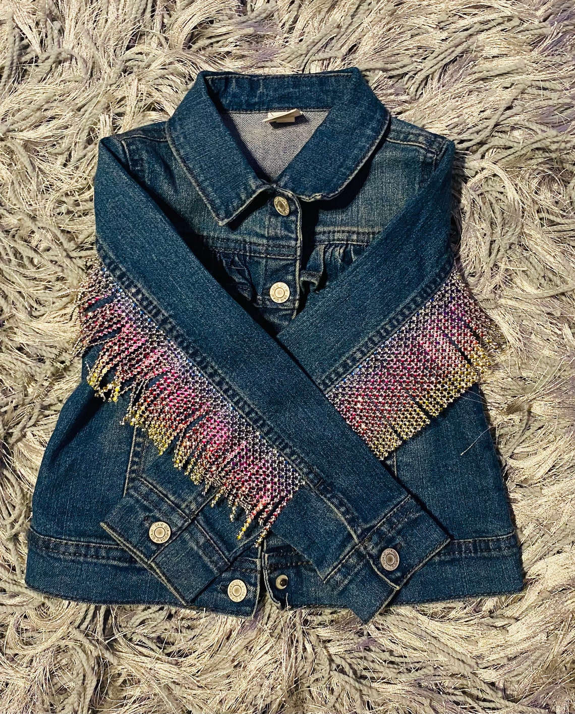 4T Rhinestone Jean JacketGirls Jean JacketRhinestone Jacket Etsy
