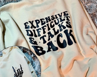 Sudadera unisex cara, difícil y con conversaciones en la espalda / Diseño delantero y trasero / Sudadera divertida / Regalo para un amigo