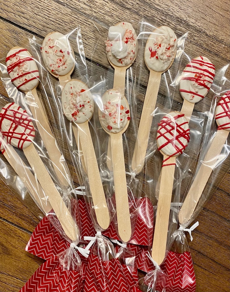 Hot Cocoa Spoons-By the Dozen-Christmas Favors image 3