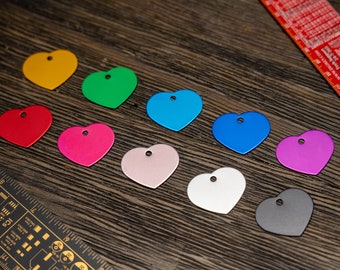 Heart Shaped Pet ID Tags - Up to 8 Lines of Custom Engraving