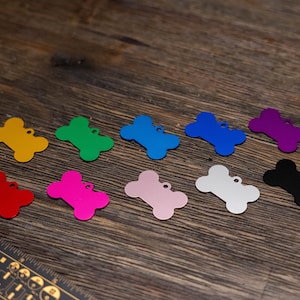 Bone Shaped Pet ID Tags - Up to 8 Lines of Custom Engraving