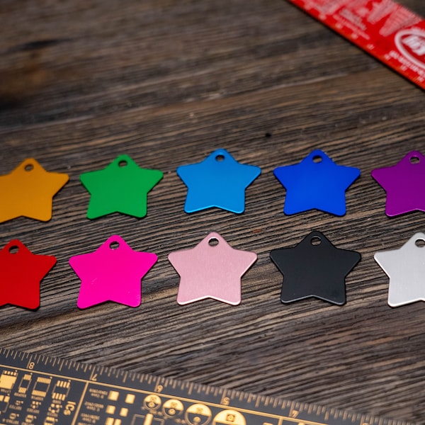 Star Shaped Pet ID Tags - Up to 8 Lines of Custom Engraving