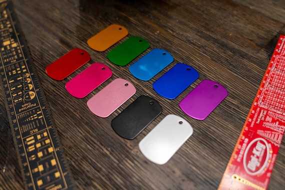 Dogtag Military style Shaped Pet ID Tags - Up to 8 Lines of Custom Engraving