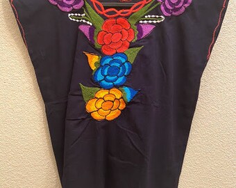 Mexican Embroidered, Handmade Mexican Blouse, Floral Blouse