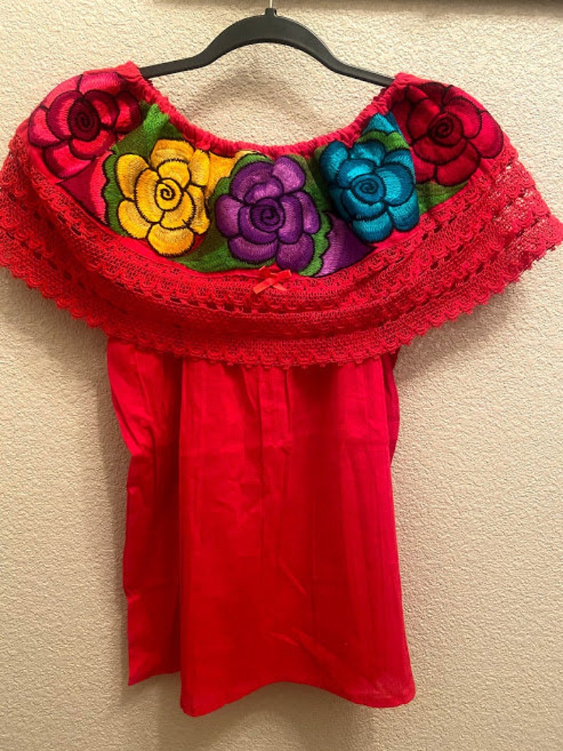Mexican Embroidered, Campesina Blouse, off the Shoulder - Etsy