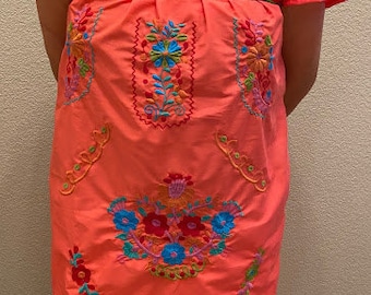 Mexican Floral Dress, Embroidery Dress, Mexican Dress, Off the shoulder