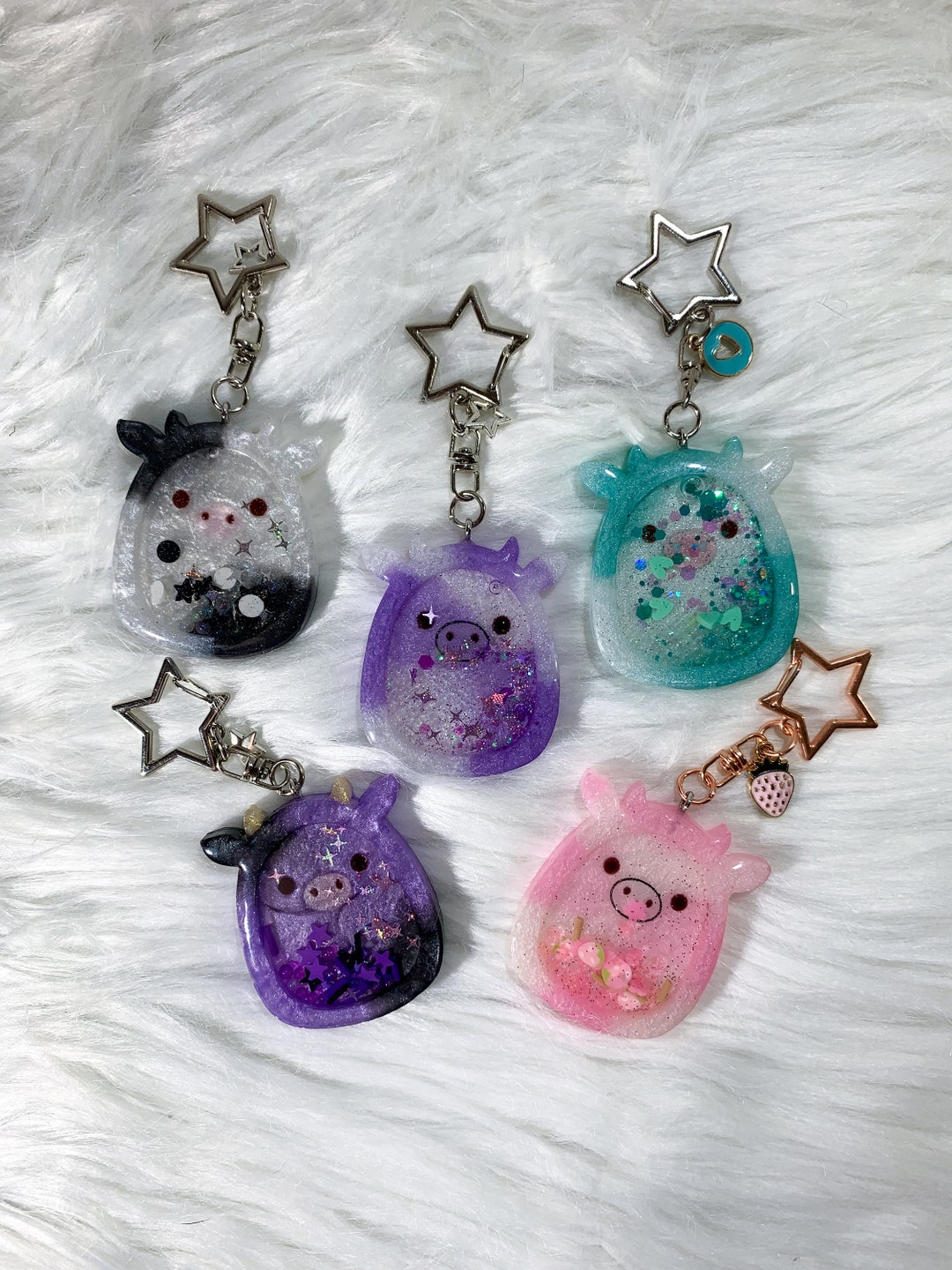 Cow Shaker Keychain / Bag Hanger / Squishmallow Inspired Etsy