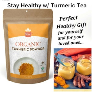Organic TURMERIC Root Powder, Non-GMO, USDA Certified Organic, Curcumin, Gluten Free, 100% Raw, Spice, Healthy Gift, Free Shipping