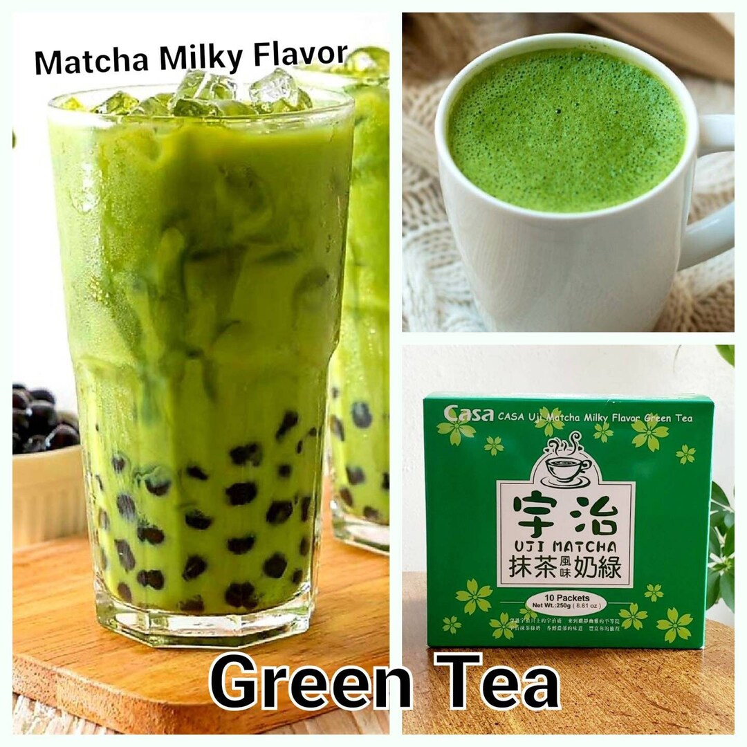 Matcha Green Tea, Milk Tea, Boba Tea, Bubble Tea, Milky Flavor, 10