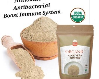 USDA Organic Aloe Vera Extract Powder - For Skin & Hair (8oz)