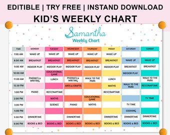 Kids Weekly Schedule Template from i.etsystatic.com