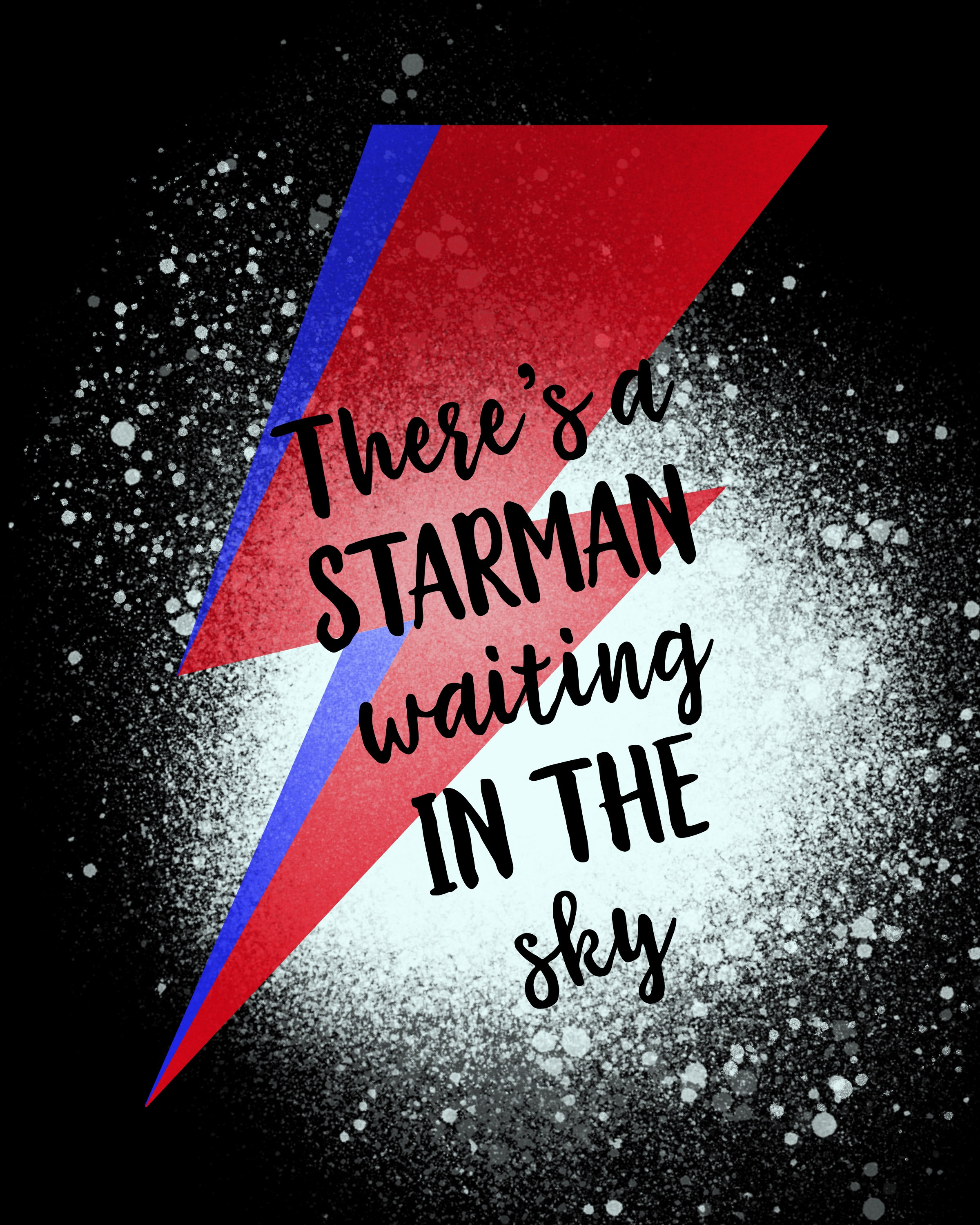 David Bowie Print, Theres a Starman Waiting in the Sky, Digital