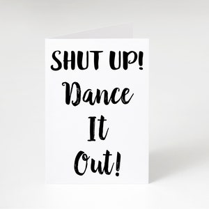 Greys anatomy card, shut up dance it out, Christina yang, breakup card, wedding, digital download