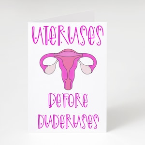 Hysterectomy card, uterus card, physical card, greetings card, girls, bestie, friends, get well soon, uteruses before duderuses