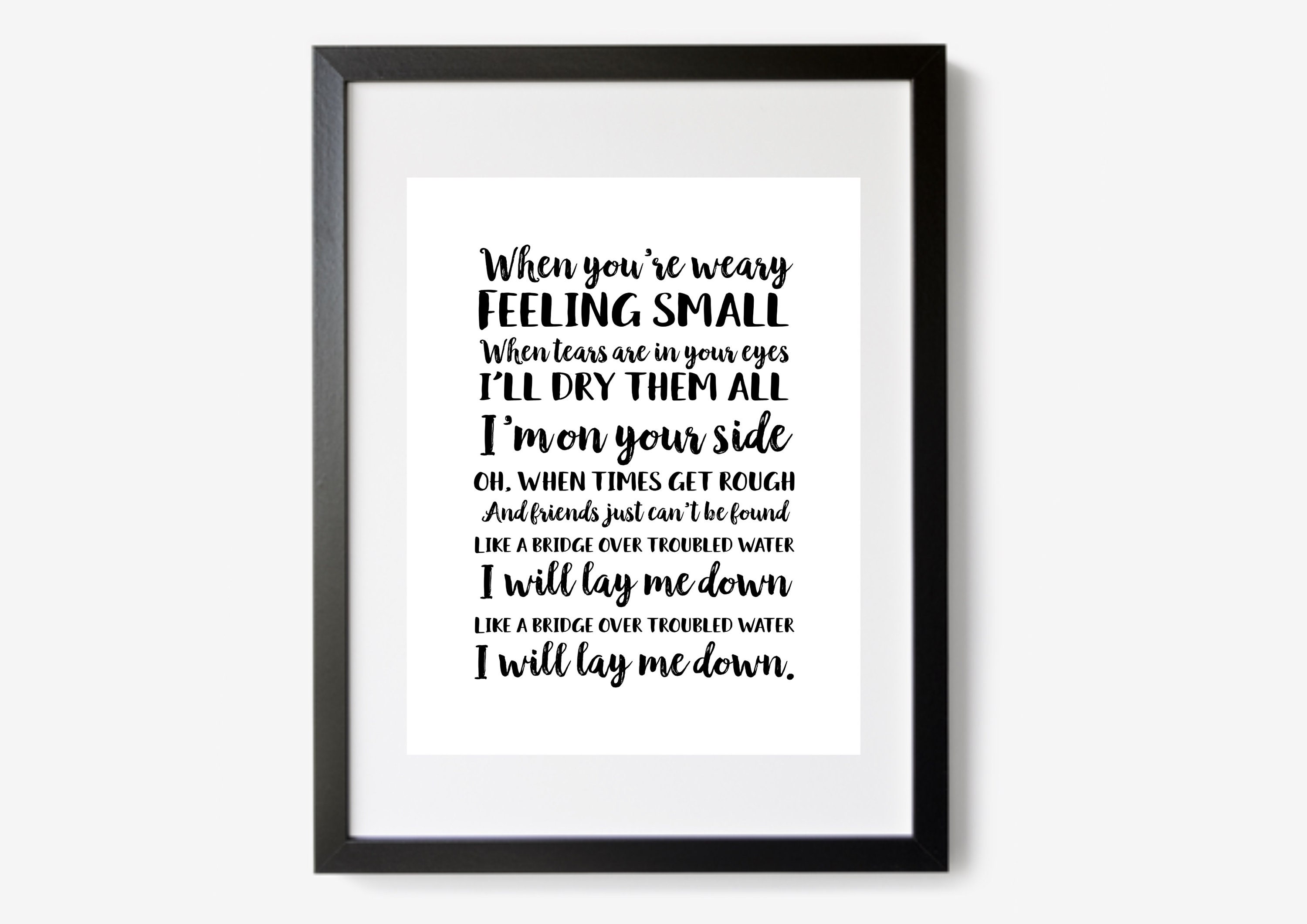 Trouble Lyrics Print -  Israel