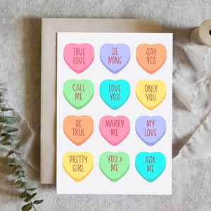 Valentijnskaart, jubileumkaart, trouwkaart, gespreksharten, liefdesharten, romantiek, vriendin, verloofde, galentines, fysieke kaart
