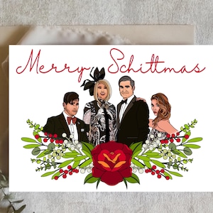Schitts Creek Weihnachtskarte, Moira Rose, Santa Bebe, Rosebud Motel, Holy Schitt, lustige Karte, festliche Glückwünsche, physische Karte
