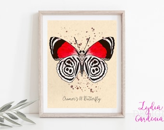 Butterfly wall art, cramers 88 butterfly, digital art, entomology, nature lover, animal lover, gift, gift for her, download, painting