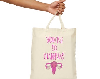 Cotton Canvas Tote Bag, reusable, eco friendly, grocery bag, environmentally friendly, gift, youre so cuterus