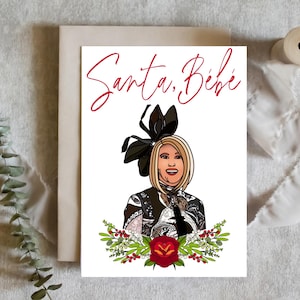 Cartolina di Natale di Schitts Creek, rosa moira, Santa Bebe, pellicano scontento, santo schitt, biglietto divertente, felicitazioni festive, biglietto fisico