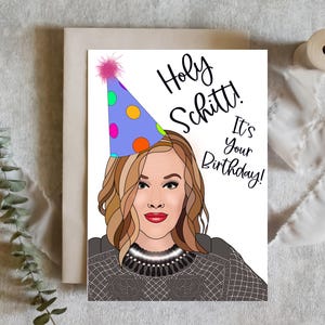 Carte d'anniversaire de Schitts Creek, Moira rose, Holy schitt c'est votre anniversaire, carte drôle, anniversaire, carte physique, pélican mécontent,
