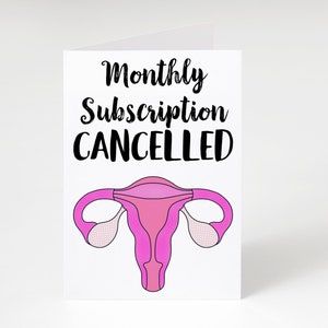 Hysterectomy card, uterus card, physical card, greetings card, girls, bestie, friends, get well soon, monthly subscription cancelled