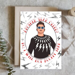 Biglietto d'auguri di Schitts Creek, David rose, un altro anno in più, no, non lo accetterò, ew, biglietto divertente, compleanno, biglietto fisico, santo cielo