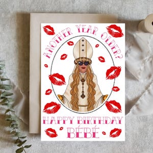 Carte d'anniversaire Schitts Creek, Moira rose, joyeux anniversaire Bebe, un an de plus, carte amusante, anniversaire, carte physique, mécontent