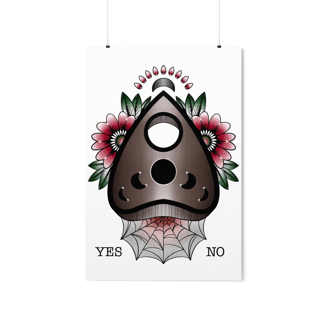 Ouija Board Planchette Art Print, Premium Matte Vertical Posters, Tattoo Flash - Etsy