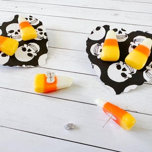 Sparkly candy corn earrings, Halloween earrings,  candy corn earrings, piercedearrings, sparkly earrings, kids earrings, Halloween jewelry