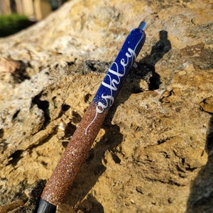 Personalized Ombre Glitter Gel Pen - Customizable - Refillable