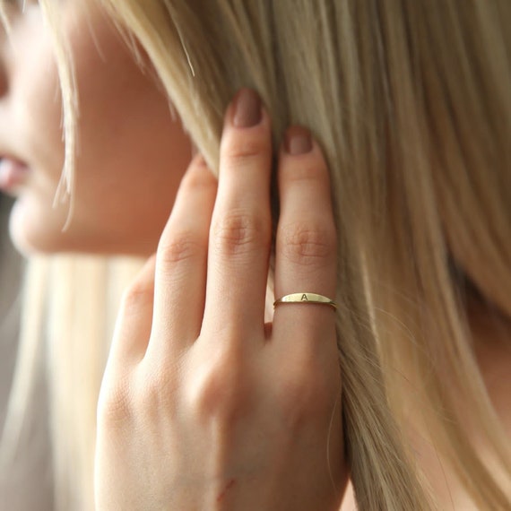 14k Gold Tiny Ringpersonalized Etsy