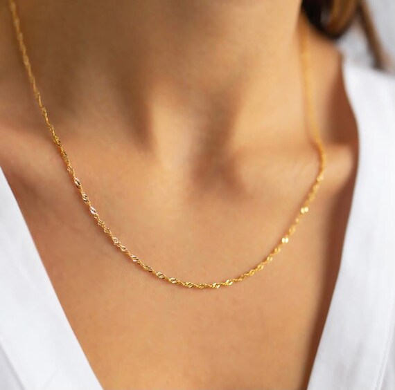 14k Gold Rope Chain Necklacegold Filled 